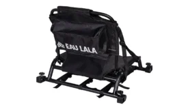 Siège ajustable en aluminium surélevé pour kayak de pêche vu de dos